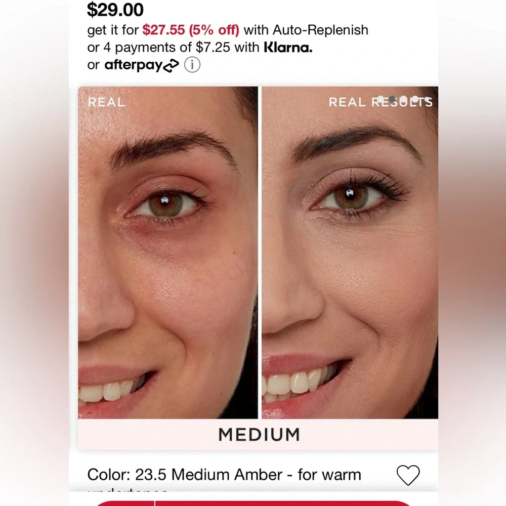 Concealer dark eye circles gone! Can be used for the full face for a fresh look